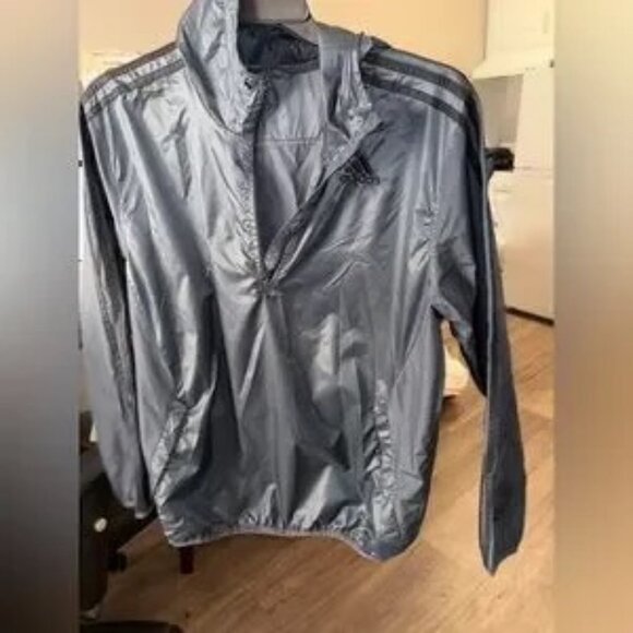 New absolutely stunning half zip men’s large adidas black hooded light - Picture 9 of 10